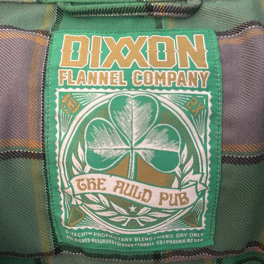 DIXXON Green and Gray Plaid Casual Button Down Shirt - Picture 4 of 4